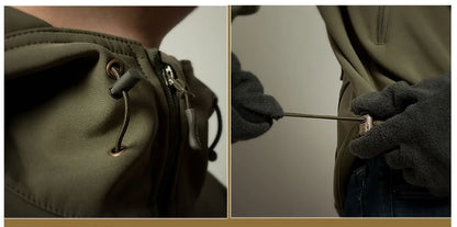 Men's Waterproof/Windproof Tactical Windbreaker - Outdoor Softshell Hooded Jacket