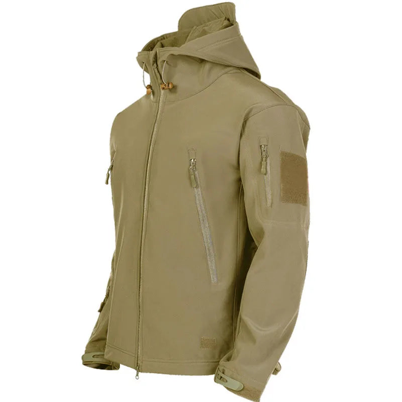Men's Waterproof/Windproof Tactical Windbreaker - Outdoor Softshell Hooded Jacket