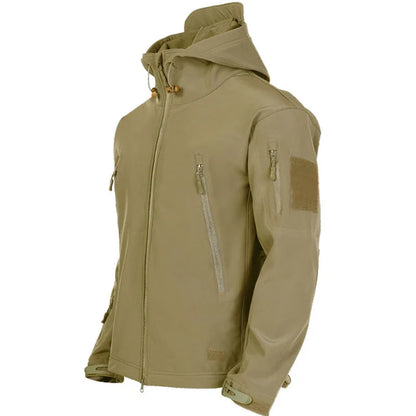 Men's Waterproof/Windproof Tactical Windbreaker - Outdoor Softshell Hooded Jacket