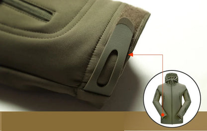 Men's Waterproof/Windproof Tactical Windbreaker - Outdoor Softshell Hooded Jacket