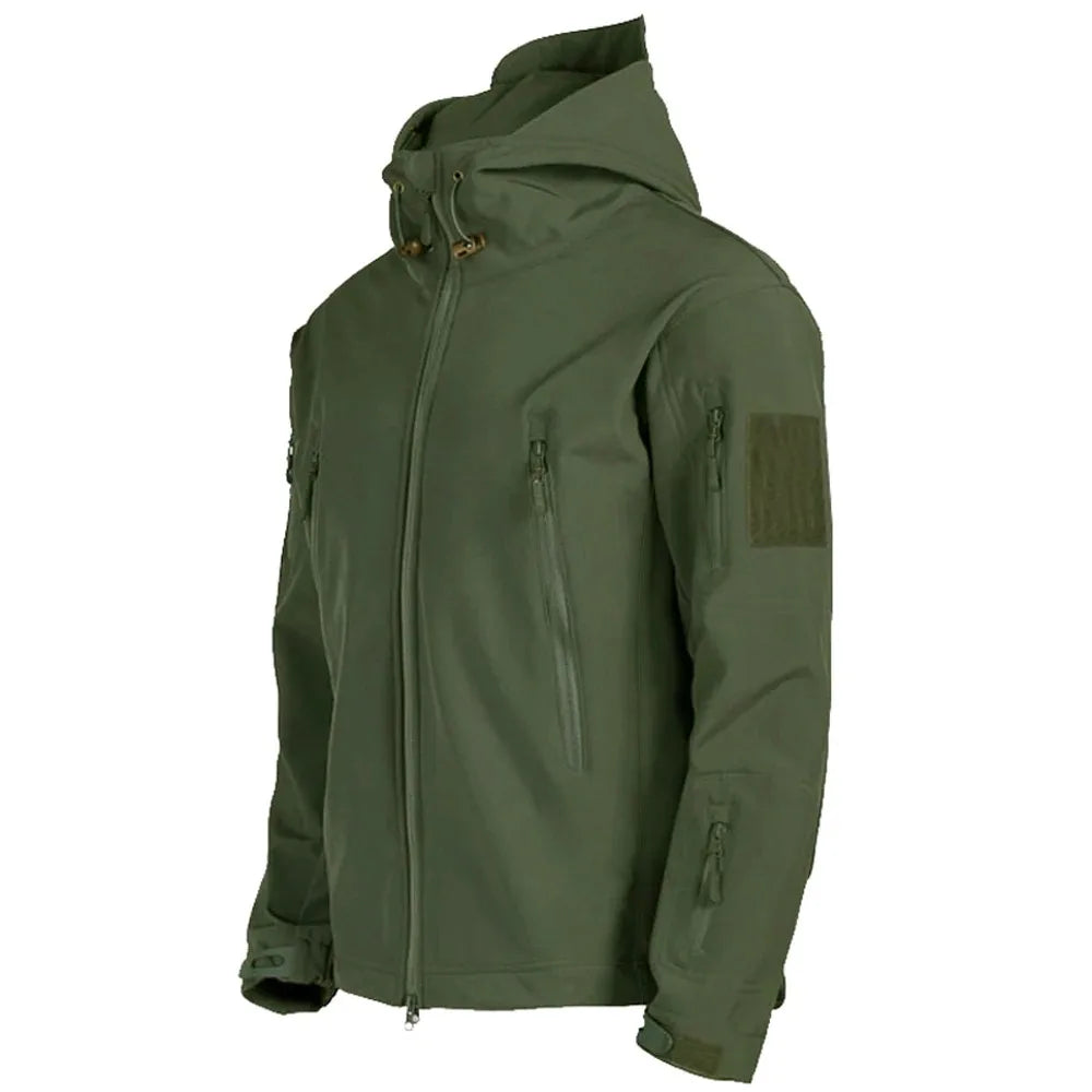 Men's Waterproof/Windproof Tactical Windbreaker - Outdoor Softshell Hooded Jacket