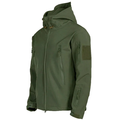Men's Waterproof/Windproof Tactical Windbreaker - Outdoor Softshell Hooded Jacket