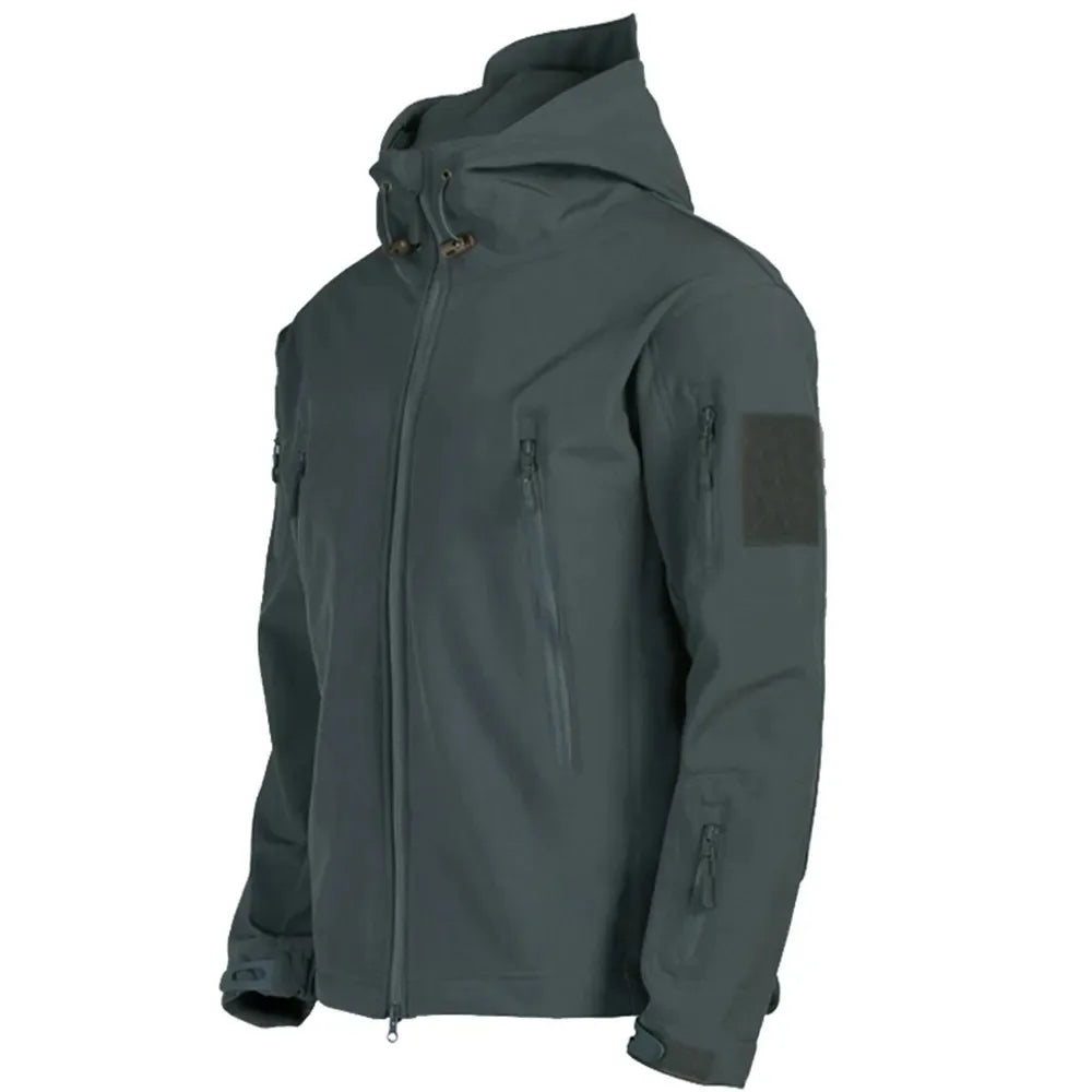 Men's Waterproof/Windproof Tactical Windbreaker - Outdoor Softshell Hooded Jacket