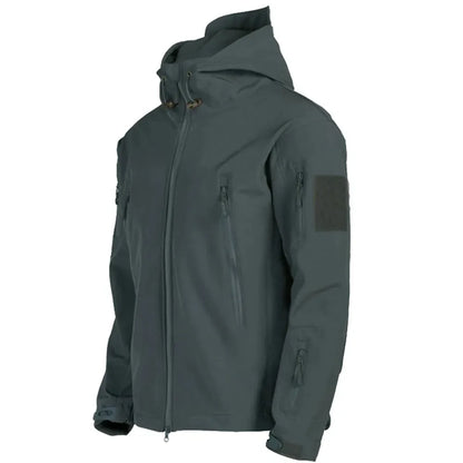 Men's Waterproof/Windproof Tactical Windbreaker - Outdoor Softshell Hooded Jacket