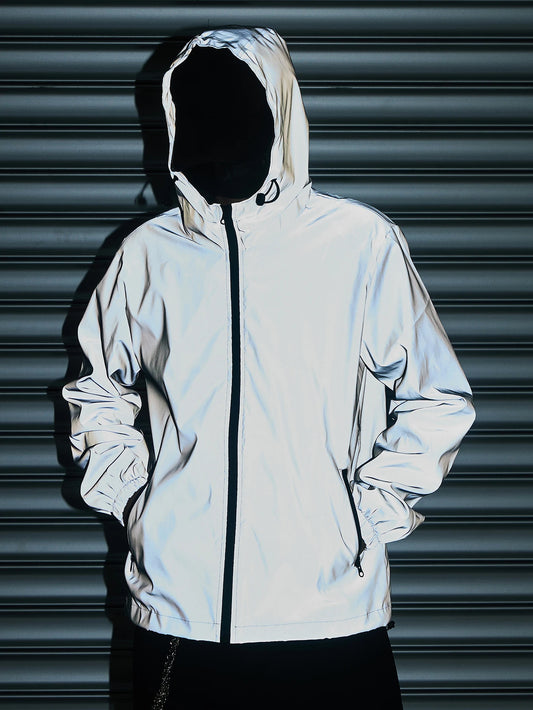 Night Reflective Men's Hooded windbreaker Jacket